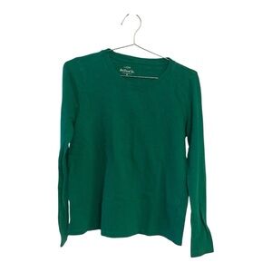J. Crew Green Long Sleeve Crewneck Girlfriend Tee
